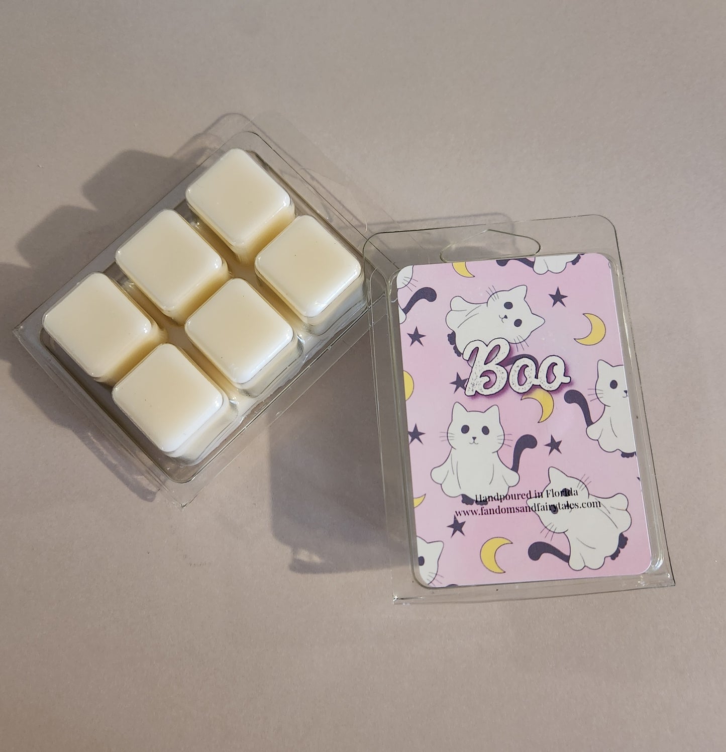 Boo candles, wax melts or room spray pastel halloween
